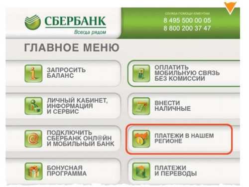 Оплата налогов через терминал Сбербанка